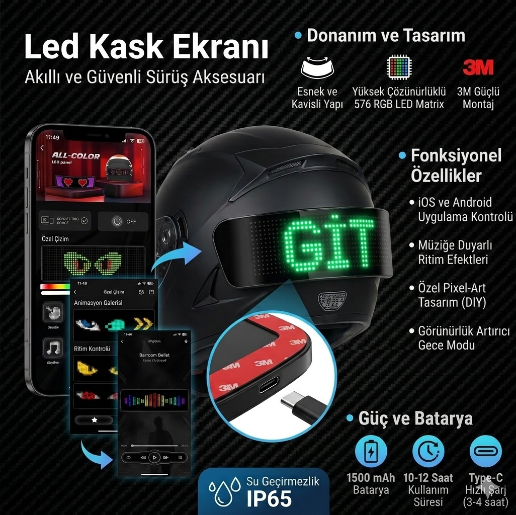 NOVARIDE™ LED Kask Ekranı